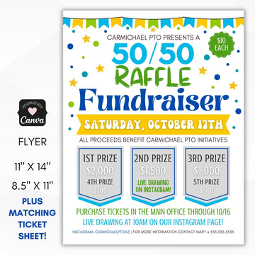 50 50 raffle flyer